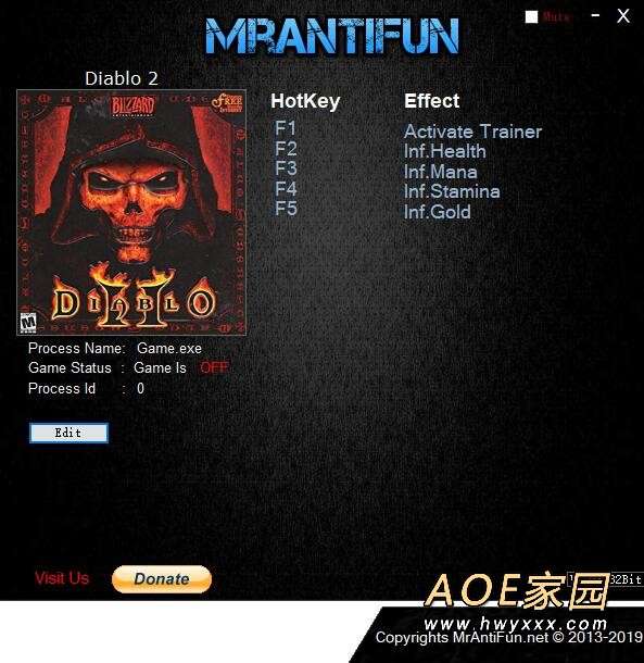 暗黑破坏神2 v1.14B四项修改器暗黑2修改器udietoo