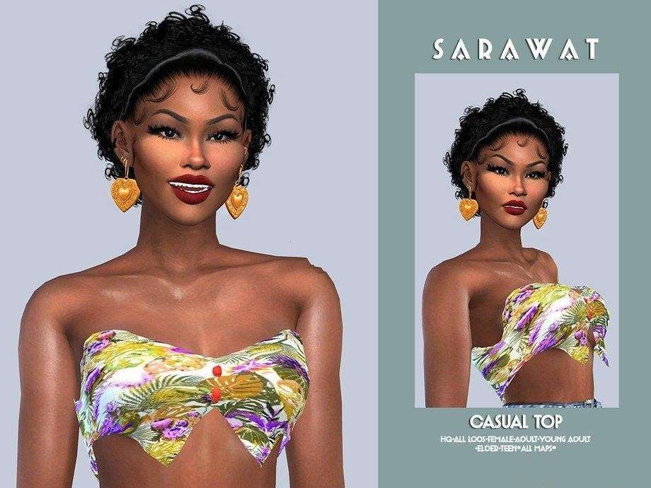 模拟人生4 夏威夷印花小上衣MOD模拟人生4MOD