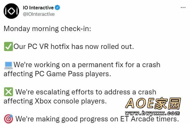 《杀手3》PC VR热修复已推出 其他问题仍在解决中