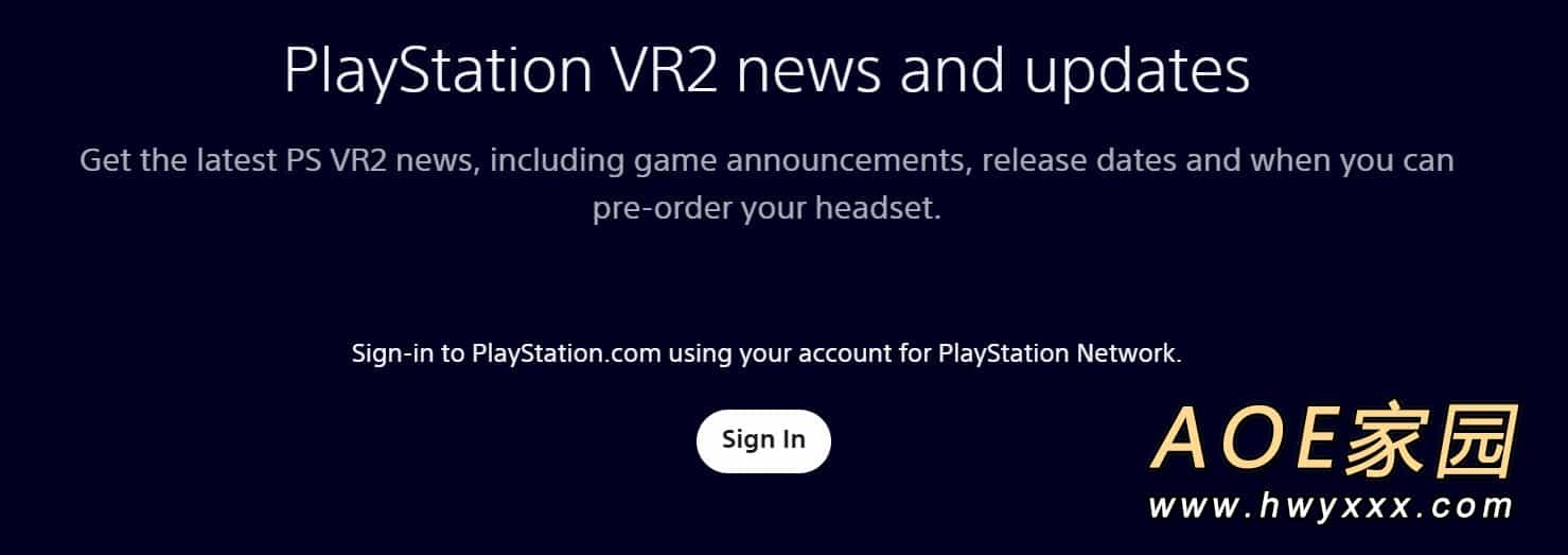 PSVR2官网现已上线 你可以注册获得预购通知