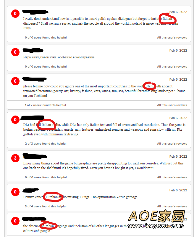 《消逝的光芒2》MC站遭遇意大利玩家差评轰炸 只因没有意大利语配音