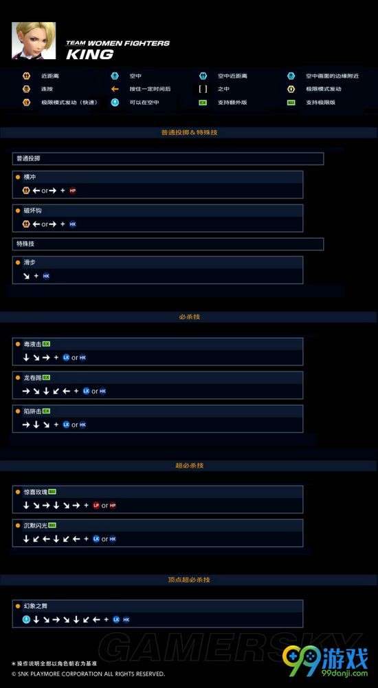 拳皇14出招表 拳皇14琼招式按键操作一览