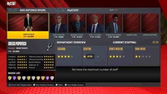 NBA 2K22MySTAFF模式员工团队有哪些  MySTAFF模式员工团队介绍